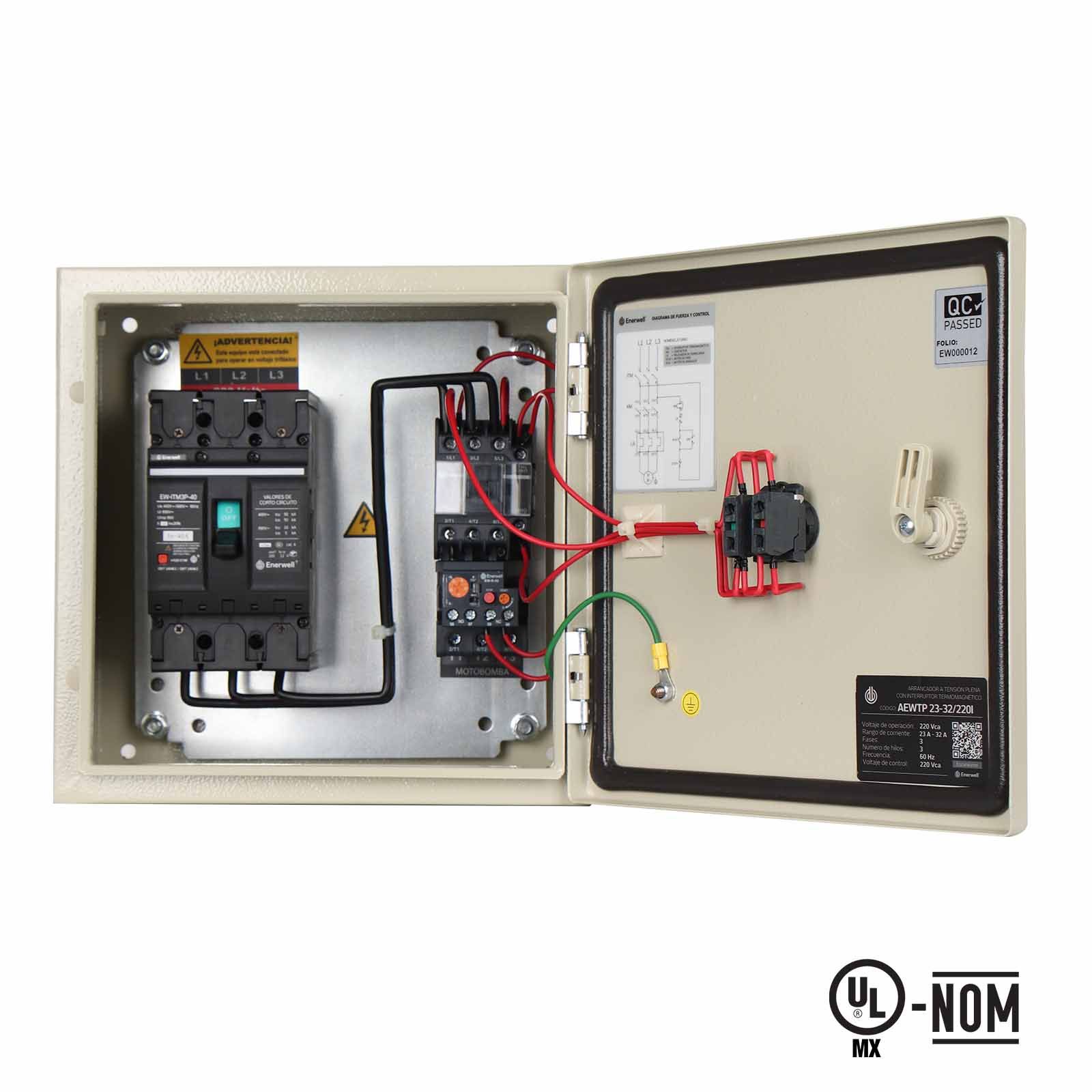 Arrancador a tensión plena con interruptor termomagnético 2