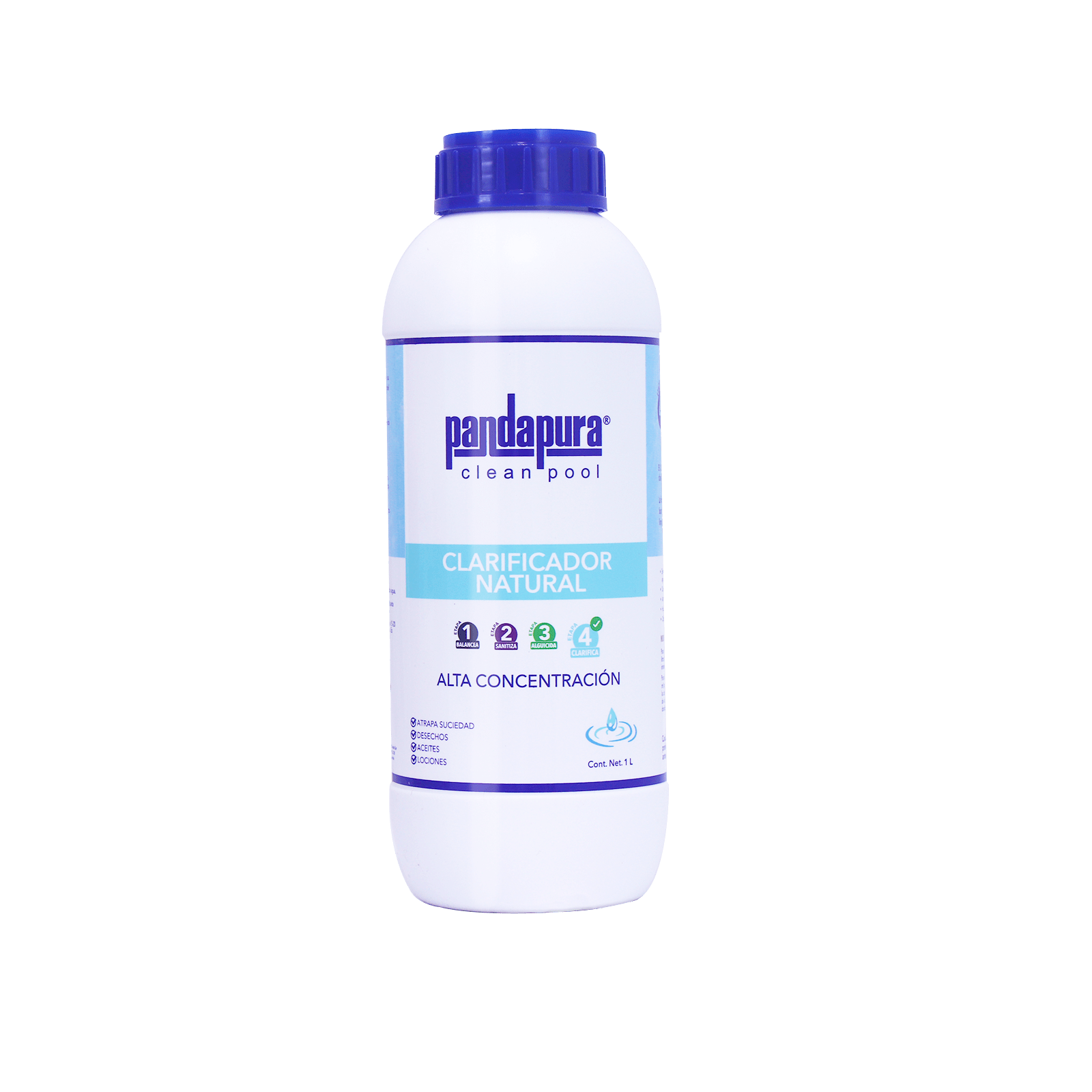 Paquete con 12 litros clarificador natural para piscinas